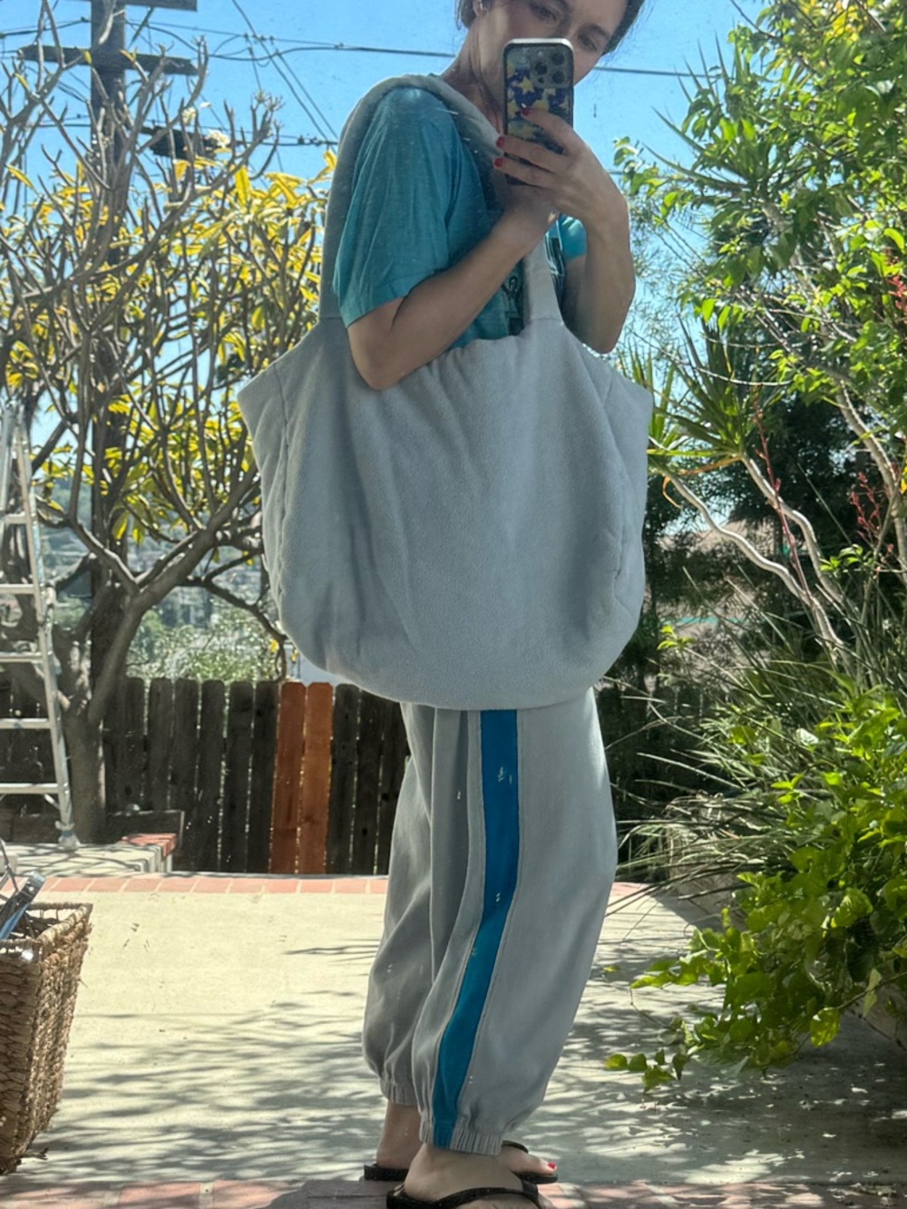 Baserange Rillos Bag in Light Blue Terry Cloth